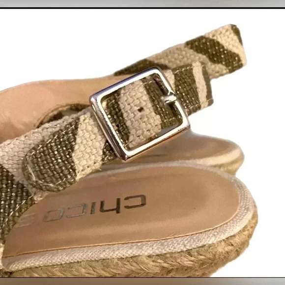 CHICO’S Zebra Print Sandals Women’s Simon Espadrille Wedge Slingback Heels 9 - Picture 10 of 14